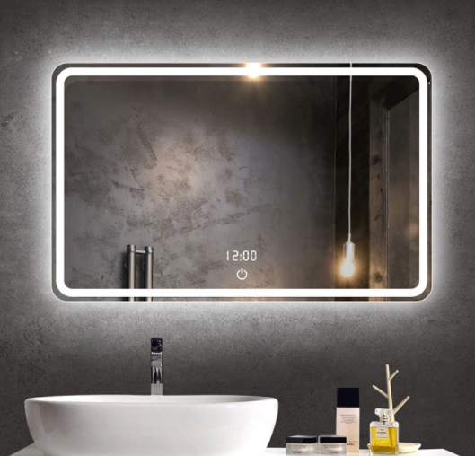 Hot sale customization aluminium alloy black wall decoration frame Round led smart bathroom mirror