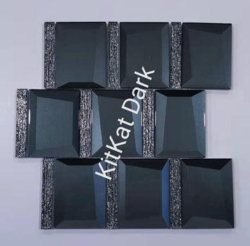 Kitkat Dark 3D Glass Mosaic 12"x12" Canada In stock Mosaic supply