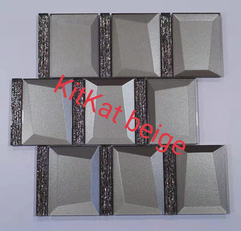 Kitkat Beige 3D Glass Mosaic Tiels 12"x12" US In stock Mosaic supply