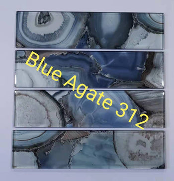 Blue Agate Glass Mosaic Tiles In Canada In stock Mosaic Distributor