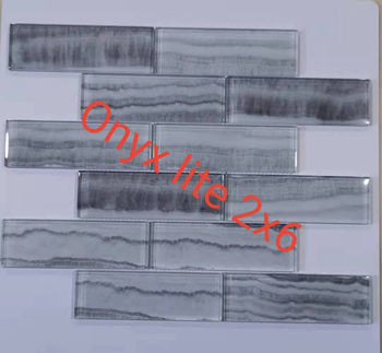 Onyx lite  2x6 Glass Mosaic Tiles In US In stock Mosaic Direct supply