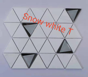 Snow White T 3D Triangle Glass Mosaic Tiels 12"x12"  Russia In stock Mosaic Supplier