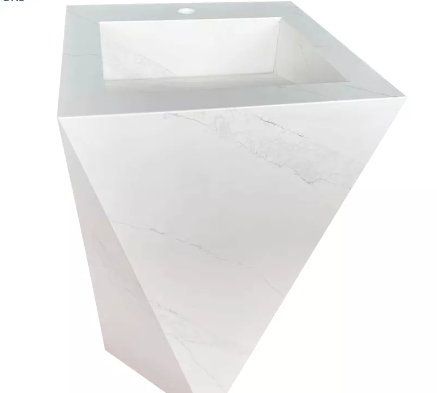 Quartz column Basin Dining room stone pedestal freestanding sink free standing hand wash basin with pedestal