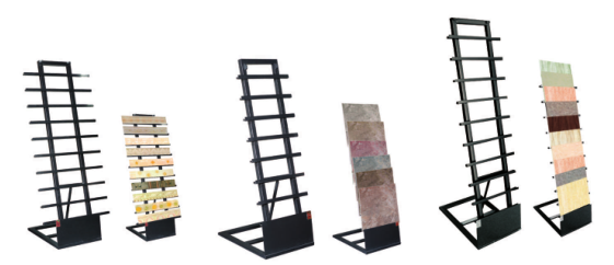 Custom Horizontal Pushing Ceramic Tile Decorative Stone Stand Wood Flooring Parquet Hardwood Deck Inclined Display Sliding Rack