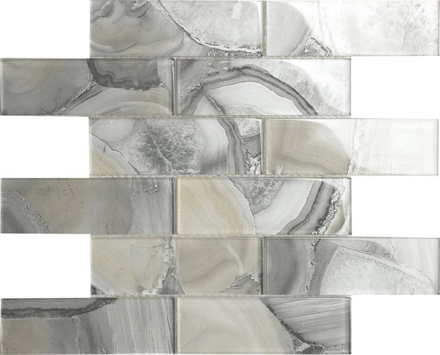 Direct Selling 12"x12" Grey Glass Tile Mosaic