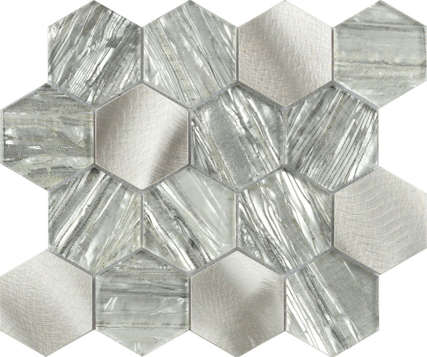 Best Selling light green Hexagon Marble Glass Mosaic Tiles