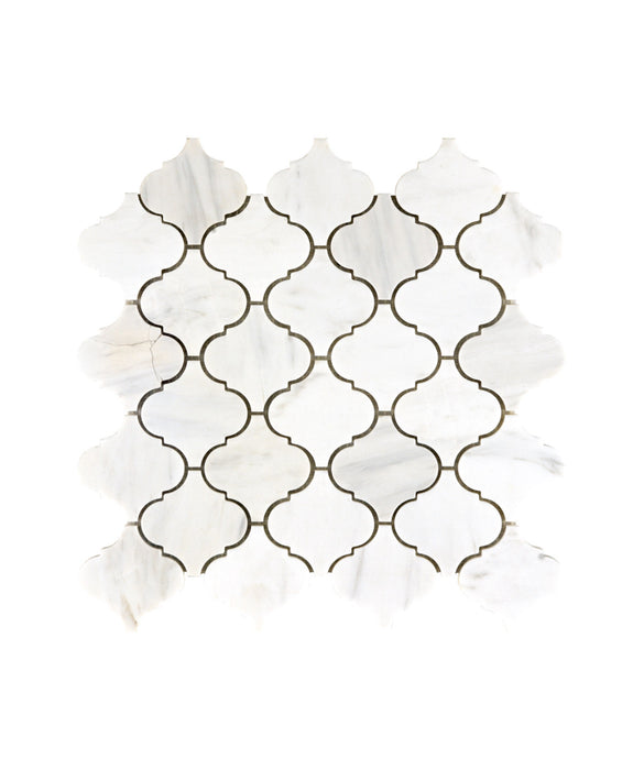 Arabesque Lantern White Marble Stone Mosaic Tiles