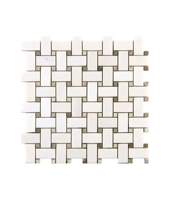 Basket Weave Grey Wood Grain marble tiles mosaic