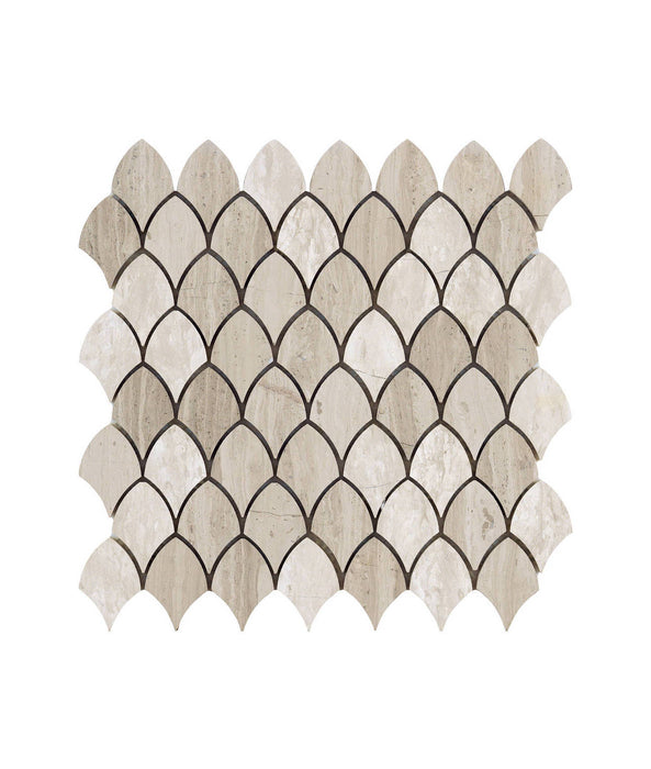 Simplicity Style Brown Fish Scale Marble Marble Backsplash Mosaic Tiles