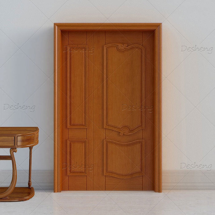 High Quality Home Improvement Entrance Entry Lucky Wishful Shape Design Light Color Painting Wooden Door