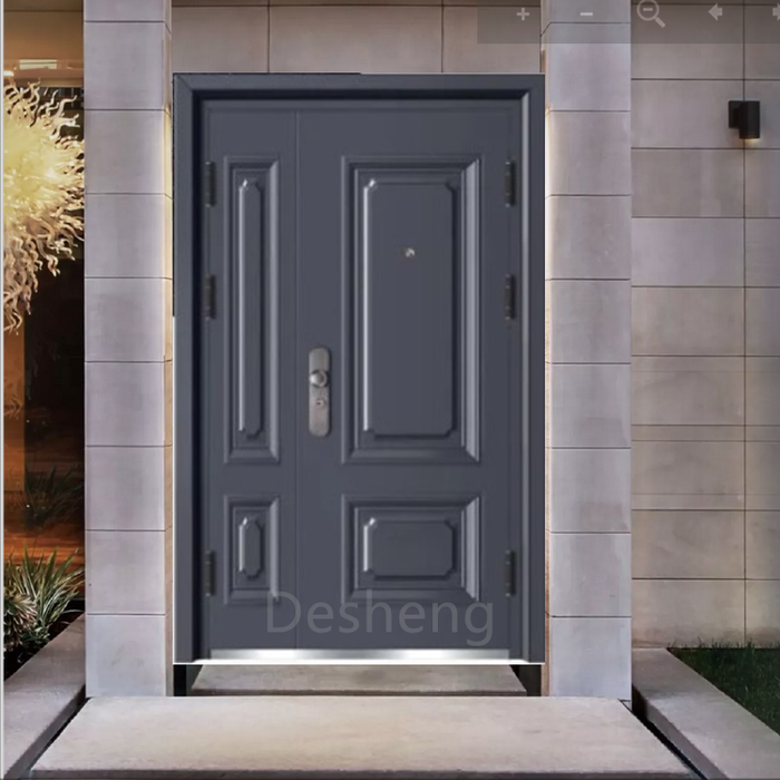 Double Doors Exterior Entry Wrought Iron And Glass Entrance Steel Doors Design Front Entry Door