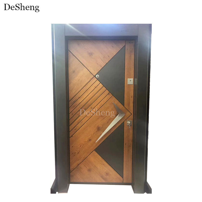 Luxury Modern House Front Security Entrance Door Turkey Customized Design Wood Steel Door