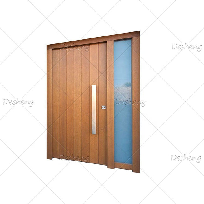 Good Price Pivot Revolving Open Red Oak Cherry Wood Stain Painting Exterior Modern Entrance Door