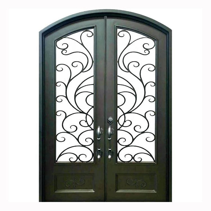 Manufacturer Front Steel Entry Exterior Door Security Steel China Sale Black Customized wrought Iron Doors