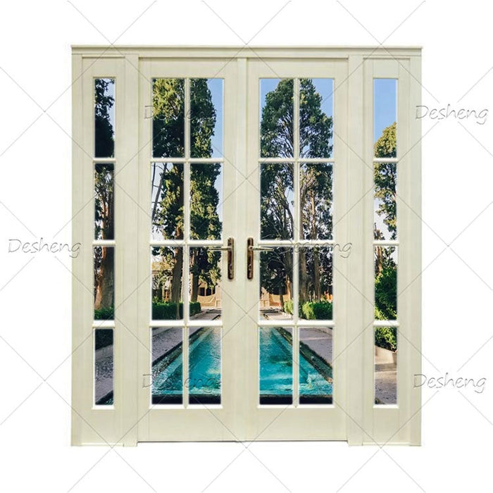 American Mahogany Doors(old) Main panels Exterior Gate Glass Front Wooden Solid double Wood Doors