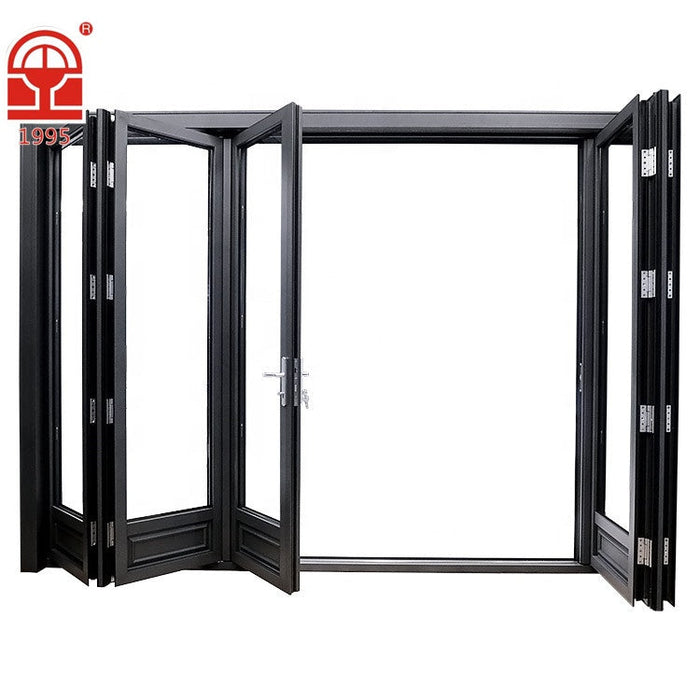 American Style Factory Direct Sales Bifold Australian Folding Doors System Track Aluminum Folding Door
