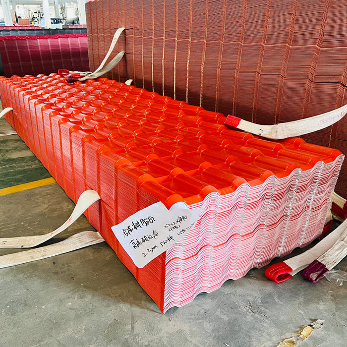 Heat insulation color resistence pvc spanish roof tile sheets asa pvc plastic roof tile polymer pvc roof for villa house