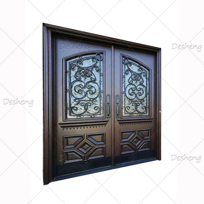 Main Gate Wrought Iron Double Exterior Entry Entrance House Front Doors(old) Used Steel Security Door