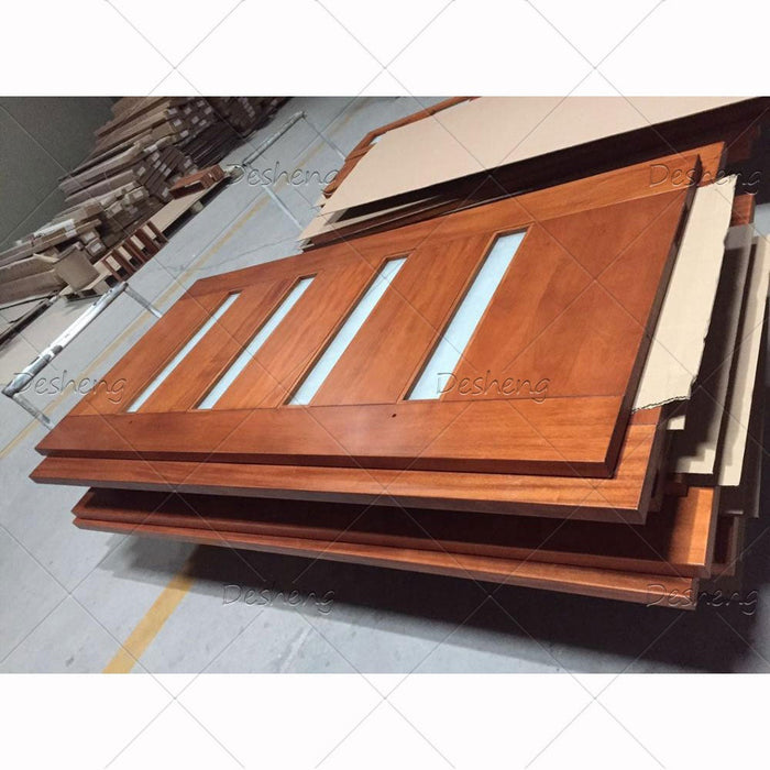 Good Price Pivot Revolving Open Red Oak Cherry Wood Stain Painting Exterior Modern Entrance Door