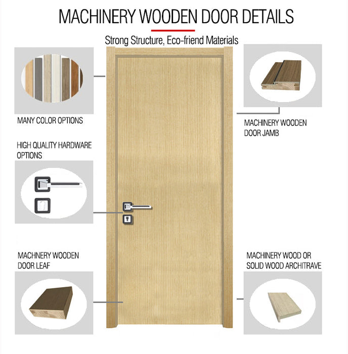 Latest Simple Design Teak wood Entrance Main Door Solid Wood Door Half Glass