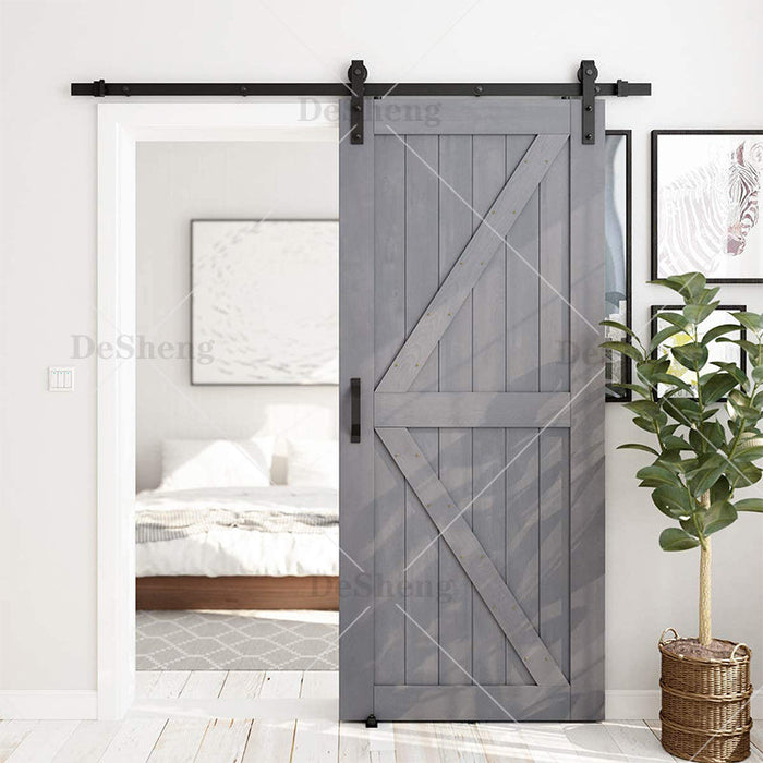 Factory Directly Supply Wood Modern Design Door Customized Logo Interior Hanging Sliding Door Barn Doors