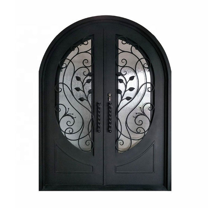 European Modern House Designs Door Main Security Front Entrance Gate Double Wrought Iron Doors