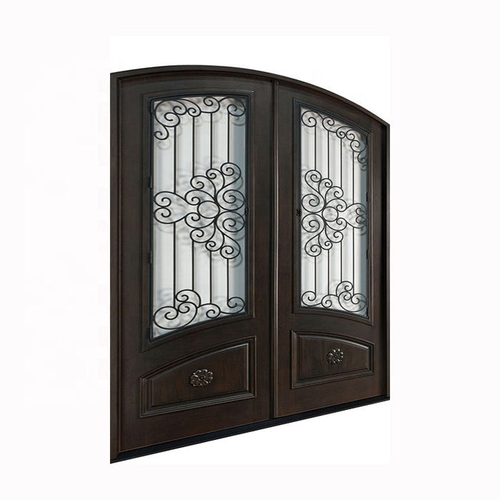 Manufacturer Front Steel Entry Exterior Door Security Steel China Sale Black Customized wrought Iron Doors