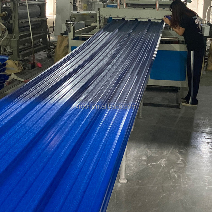 weather and color resistance pvc corrugated roof sheet profile pvc laminated metal roofing sheet for high plant factory