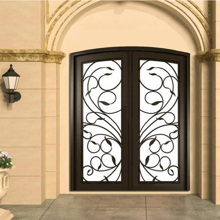 European Modern House Designs Door Main Security Front Entrance Gate Double Wrought Iron Doors