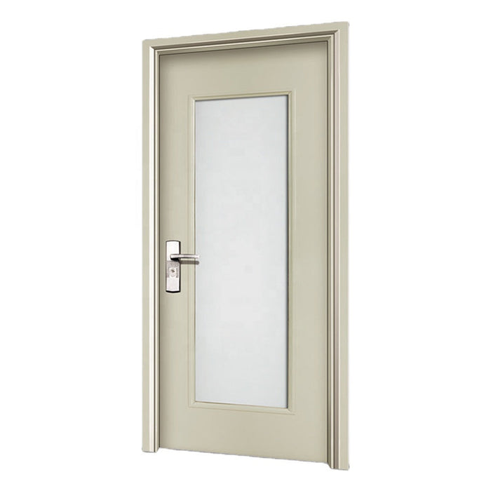 Latest Simple Design Teak wood Entrance Main Door Solid Wood Door Half Glass