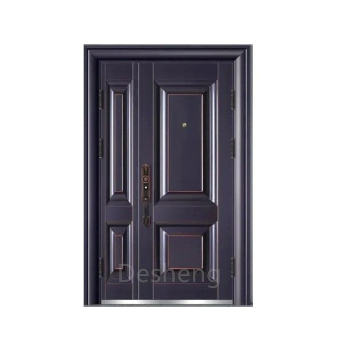 2022 Hot Sale Main Gate Wrought Iron Exterior Entry Door Steel Wood Security House Front Door