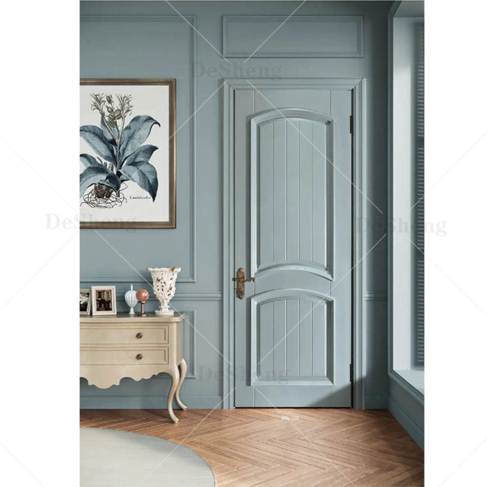 Factory Wholesale Solid Wood Laminated Interior MDF Door High Quality Grain Flush Panel Hardwood Bedrooms Door