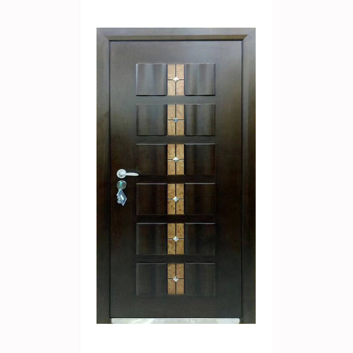 2021 Hot Sale Price Luxury Black Solid Wood Exterior Front Steel Security Armored Doors Italian Style