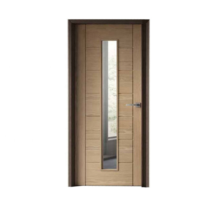China Supplier Solid Wooden Tempered Glass Door Design Teak Wood Door Kitchen Doors