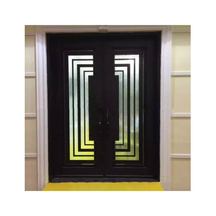 Arch Design Soundproof Metal Main Entrance Door Latest Design Wooden Entrance Doors Double Leaf Glass Doors