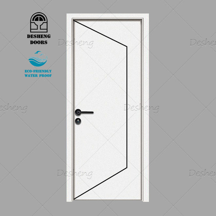 New Design White Series Interior Room Door Waterproof WPC Solid Wooden Doors Modern Bathroom Door for Hotel
