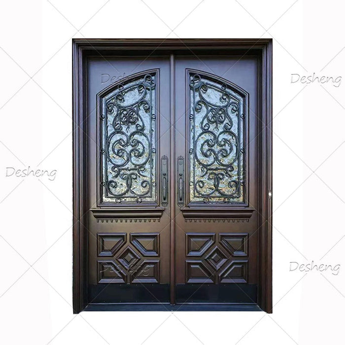 Main Gate Wrought Iron Double Exterior Entry Entrance House Front Doors(old) Used Steel Security Door