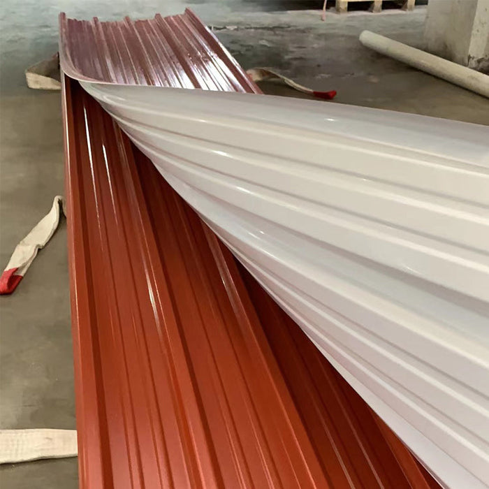 Heat insulation Color persistence reinforced pvc roofing membrane high wave plastic roofing material for High-grade plant
