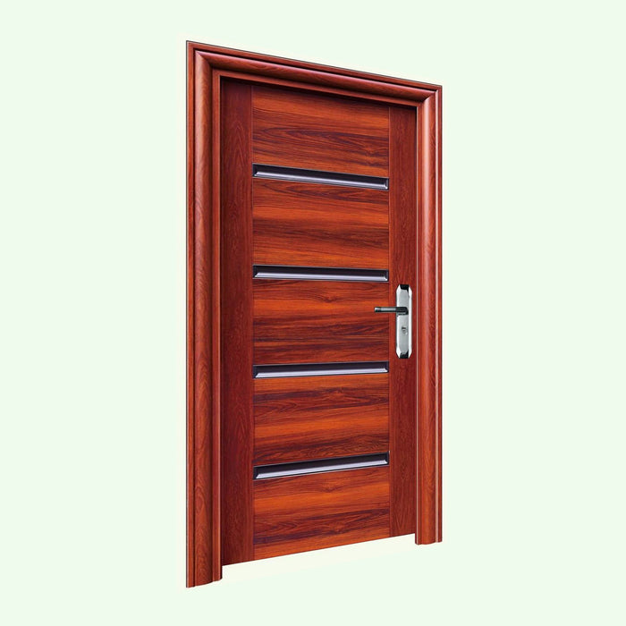 Main Exterior Steel Security Door Entry Metal Single Door Design Steel Metal Entrance Door For House