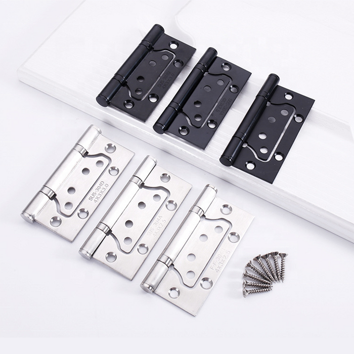 Stainless Steel Right Angle Corner Matte Black Color Swing Open Solid Wood Door Use Ball Bearing Flush Hinge