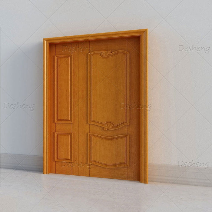 High Quality Home Improvement Entrance Entry Lucky Wishful Shape Design Light Color Painting Wooden Door