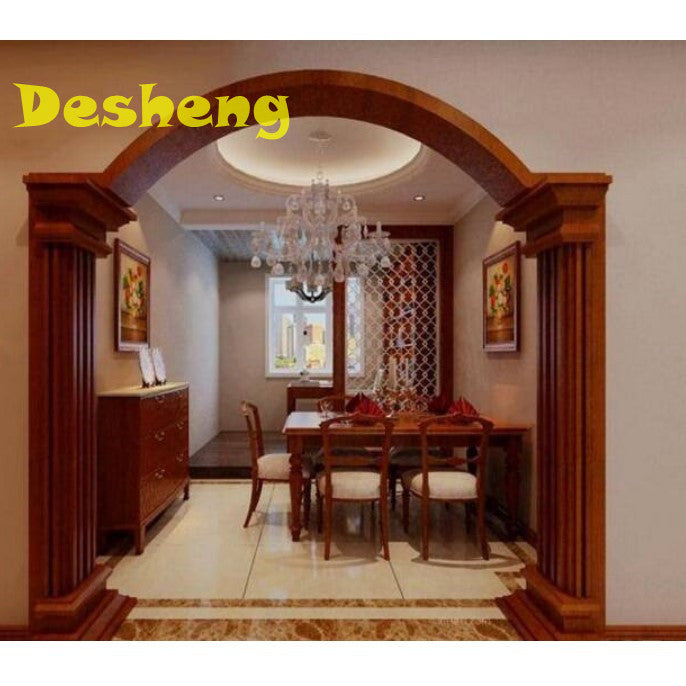 Luxury Out Wood Decorative Villa Doors Carved Frame Jamb Wooden Column