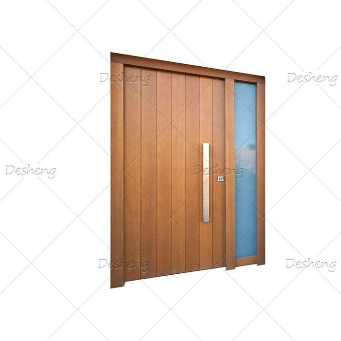 Hot Selling Mahogany American Red Cherry Solid Wood With Lights Glass Glazing Villa Flat Pivot Door