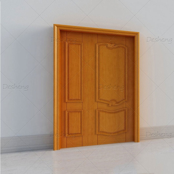 High Quality Home Improvement Entrance Entry Lucky Wishful Shape Design Light Color Painting Wooden Door