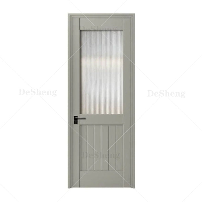 Modern Design Aluminum Bathroom Door Waterproof Interior Swing Aluminum Glass Door for Hotel Apartment