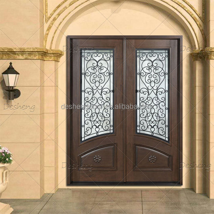 European Style House Front Door Double Swing Security Entrance Wrought Iron Doors(old)