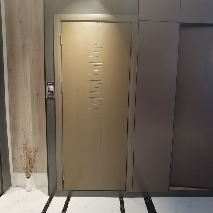 Glazed Glass Design Bath room Door With Solid Oak Wood Modern Oak Door Series