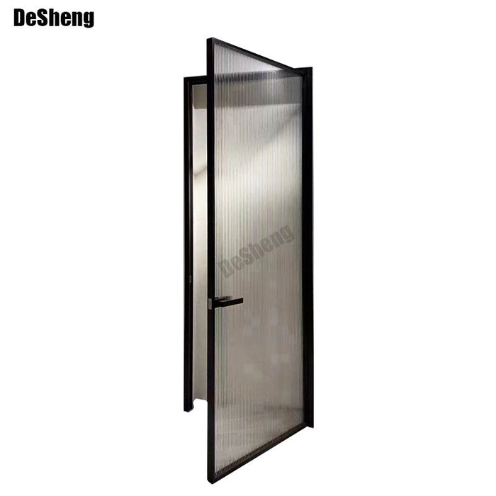 Factory Hot Selling Aluminum Frame Bathroom Door Modern New Interior Entry Swing Aluminum Glass Door