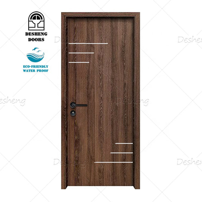 Walnut Wooden Latest Simple Design MDF Wood Veneer Room Doors Interior Door Wooden Doors Interior for Hotel