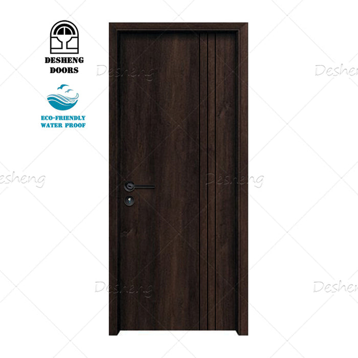 2022 Turkish Wooden Security Style Doors Black Dark Walnut Grain Texture Modern Flush Room Door